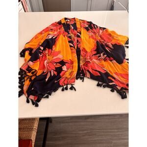 Trina Turk Breeze Tassle Kimono One Size